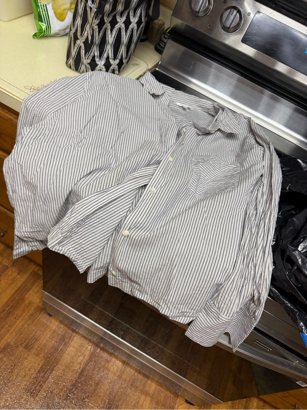 Women’s striped buttons down and pants pj set